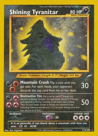 Shining Tyranitar (113/105) [Neo Destiny Unlimited] | Game Haven TX