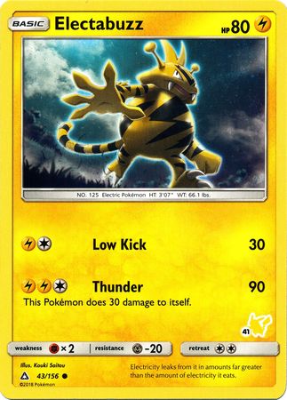 Electabuzz (43/156) (Pikachu Stamp #41) [Battle Academy 2020] | Game Haven TX