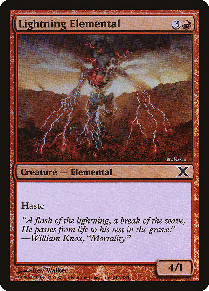 Lightning Elemental (Premium Foil) [Tenth Edition] | Game Haven TX
