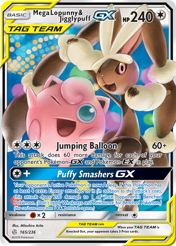 Mega Lopunny & Jigglypuff GX (165/236) [Sun & Moon: Cosmic Eclipse] | Game Haven TX