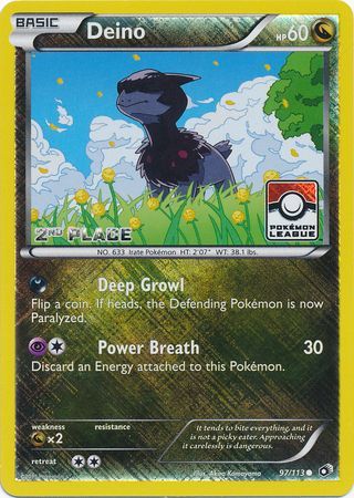 Deino (97/113) (League Promo 2nd Place) [Black & White: Legendary Treasures] | Game Haven TX