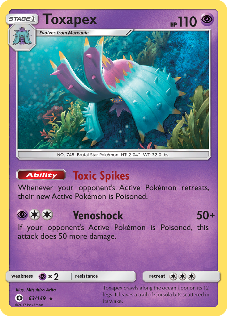 Toxapex (63/149) [Sun & Moon: Base Set] | Game Haven TX