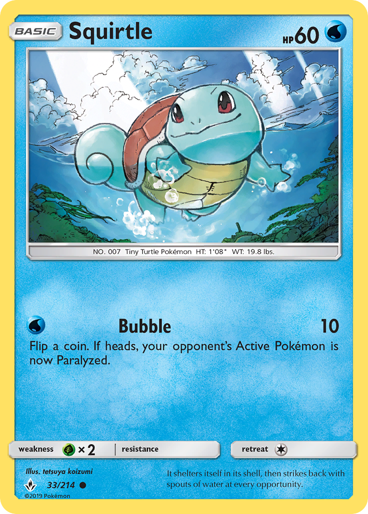 Squirtle (33/214) [Sun & Moon: Unbroken Bonds] | Game Haven TX