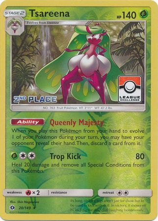 Tsareena (20/149) (League 2nd Place) [Sun & Moon: Base Set] | Game Haven TX