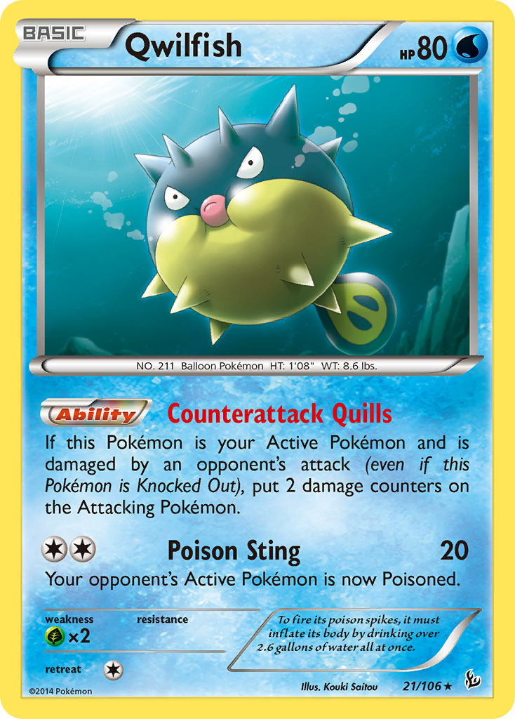 Qwilfish (21/106) [XY: Flashfire] | Game Haven TX
