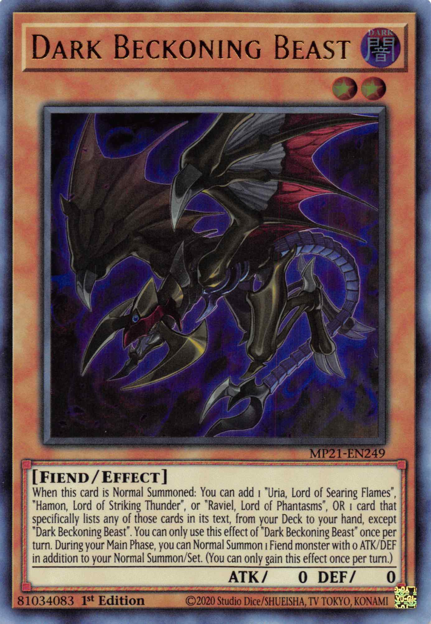 Dark Beckoning Beast [MP21-EN249] Ultra Rare | Game Haven TX