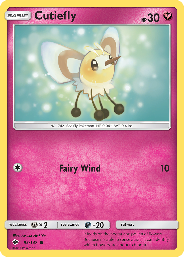 Cutiefly (95/147) [Sun & Moon: Burning Shadows] | Game Haven TX