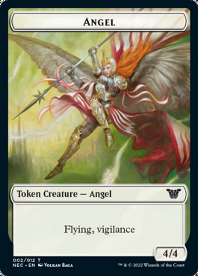 Angel // Elephant Double-sided Token [Kamigawa: Neon Dynasty Commander Tokens] | Game Haven TX