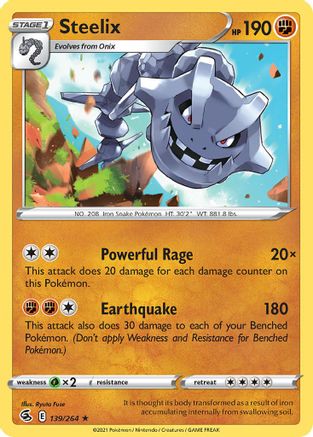 Steelix (139/264) (Theme Deck Exclusive) [Sword & Shield: Fusion Strike] | Game Haven TX