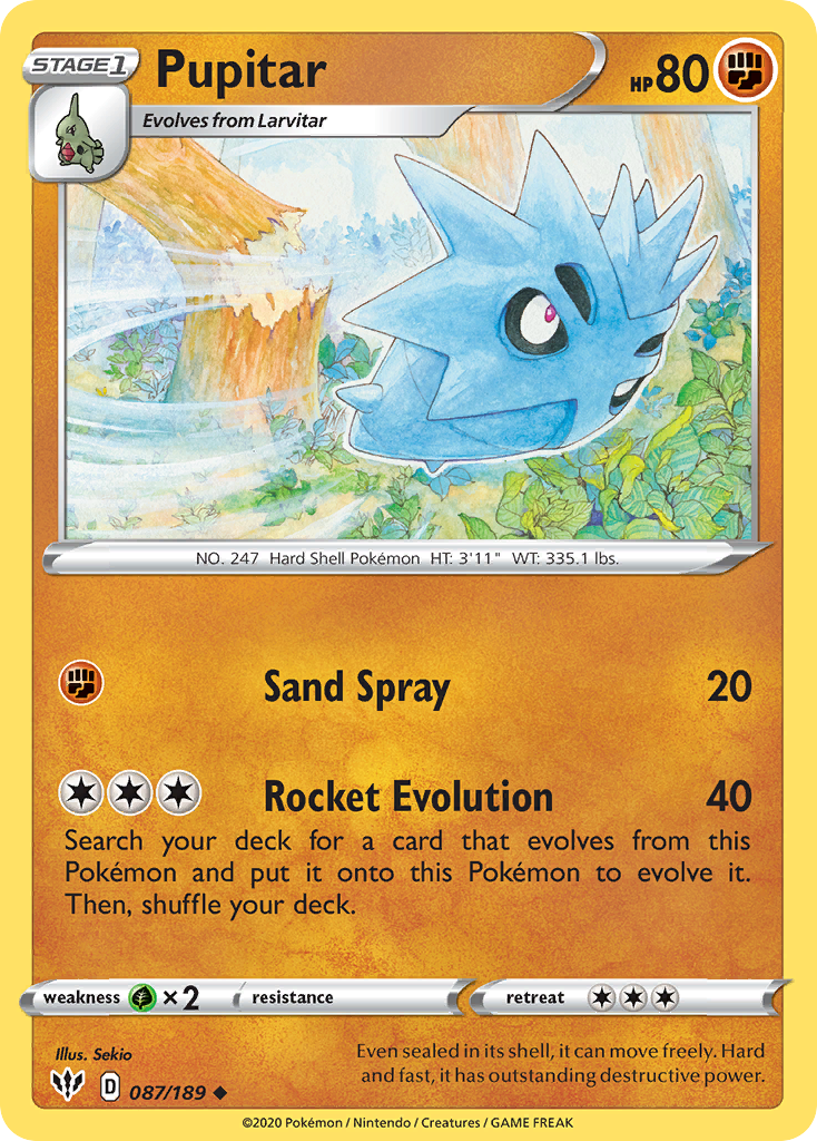 Pupitar (087/189) [Sword & Shield: Darkness Ablaze] | Game Haven TX