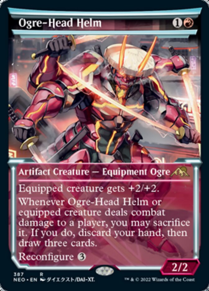 Ogre-Head Helm (Showcase Soft Glow) [Kamigawa: Neon Dynasty] | Game Haven TX