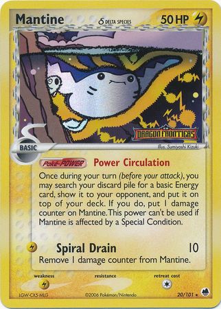 Mantine (20/101) (Delta Species) (Stamped) [EX: Dragon Frontiers] | Game Haven TX