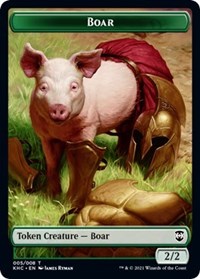 Boar // Spirit Double-sided Token [Kaldheim Commander Tokens] | Game Haven TX