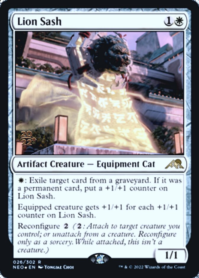 Lion Sash [Kamigawa: Neon Dynasty Prerelease Promos] | Game Haven TX