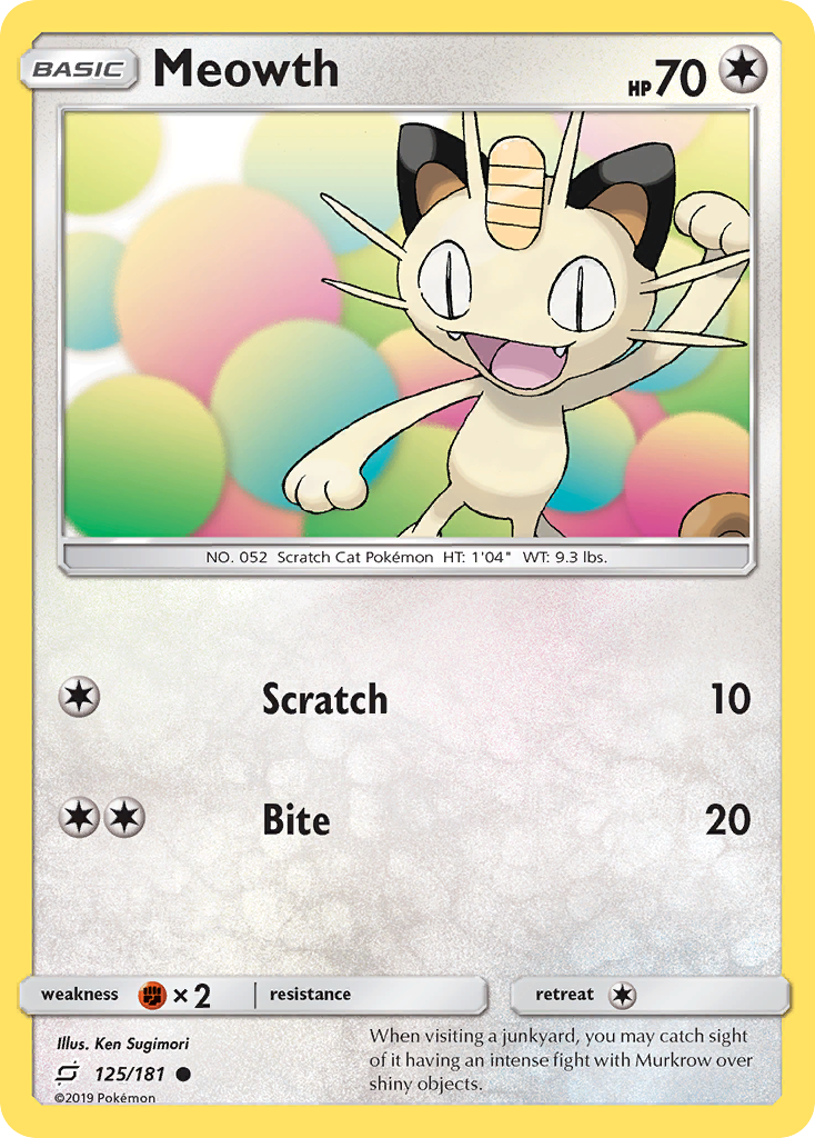Meowth (125/181) [Sun & Moon: Team Up] | Game Haven TX