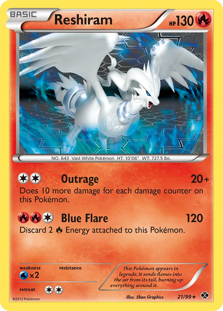 Reshiram (21/99) (Theme Deck Exclusive) [Black & White: Next Destinies] | Game Haven TX