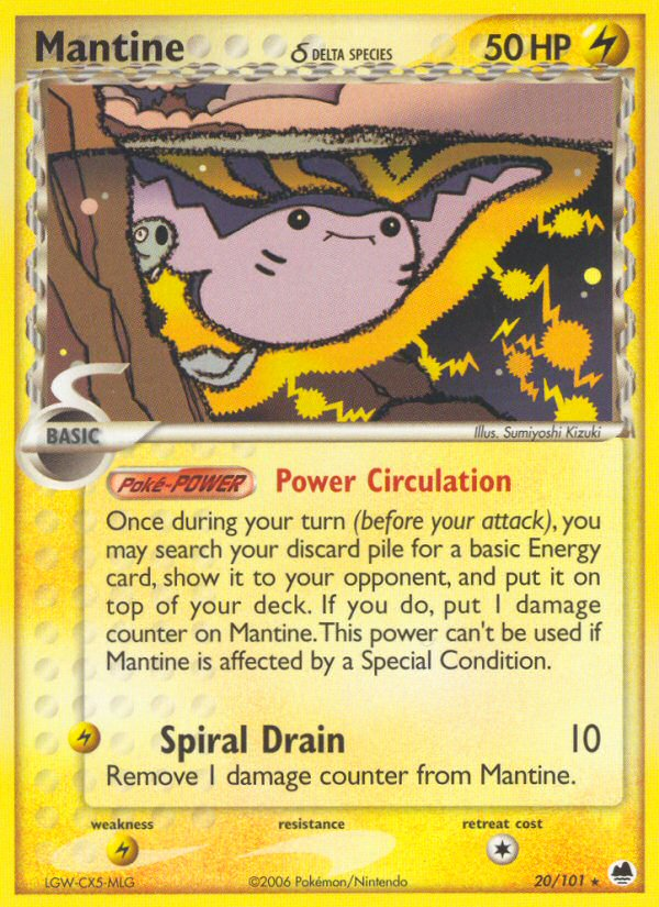 Mantine (20/101) (Delta Species) [EX: Dragon Frontiers] | Game Haven TX