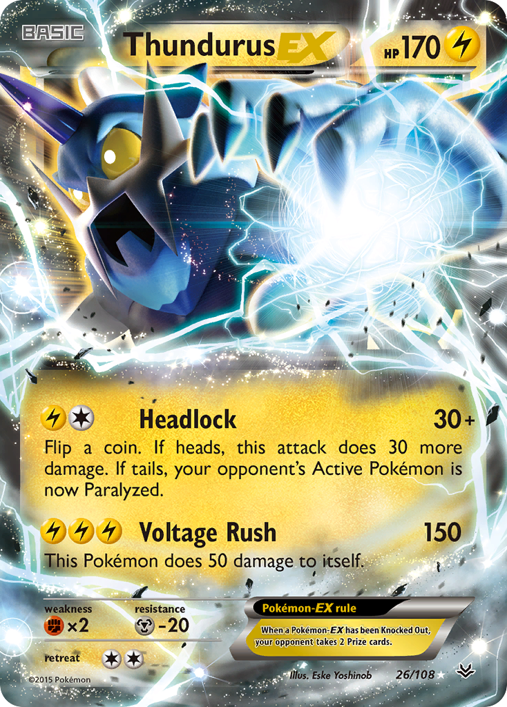 Thundurus EX (26/108) [XY: Roaring Skies] | Game Haven TX