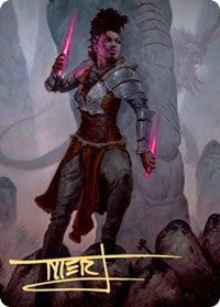 Kaya the Inexorable Art Card (Gold-Stamped Signature) [Kaldheim: Art Series] | Game Haven TX