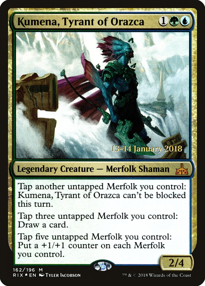 Kumena, Tyrant of Orazca [Rivals of Ixalan Promos] | Game Haven TX