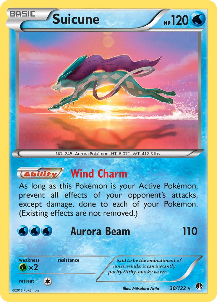 Suicune (30/122) (Cosmos Holo) (Blister Exclusive) [XY: BREAKpoint] | Game Haven TX
