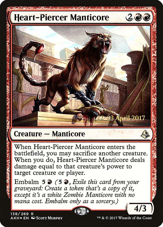 Heart-Piercer Manticore [Amonkhet Promos] | Game Haven TX