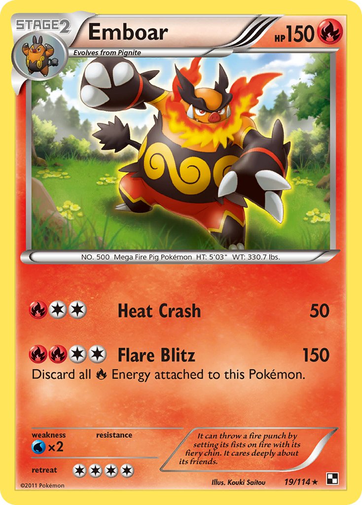 Emboar (19/114) (Theme Deck Exclusive) [Black & White: Base Set] | Game Haven TX