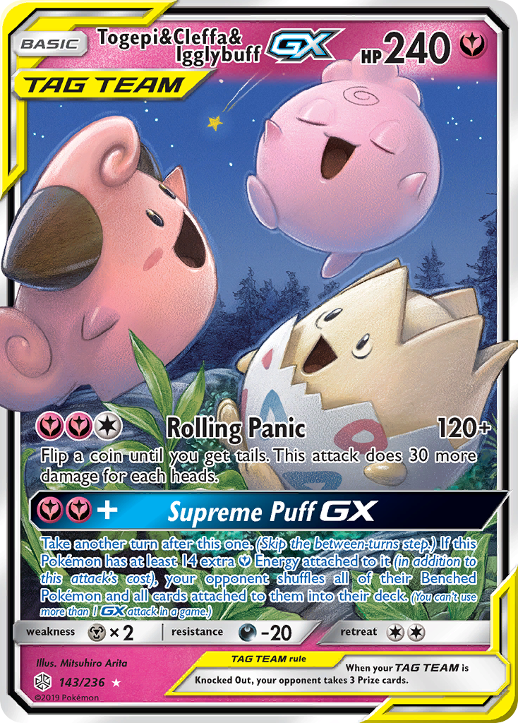 Togepi & Cleffa & Igglybuff GX (143/236) [Sun & Moon: Cosmic Eclipse] | Game Haven TX