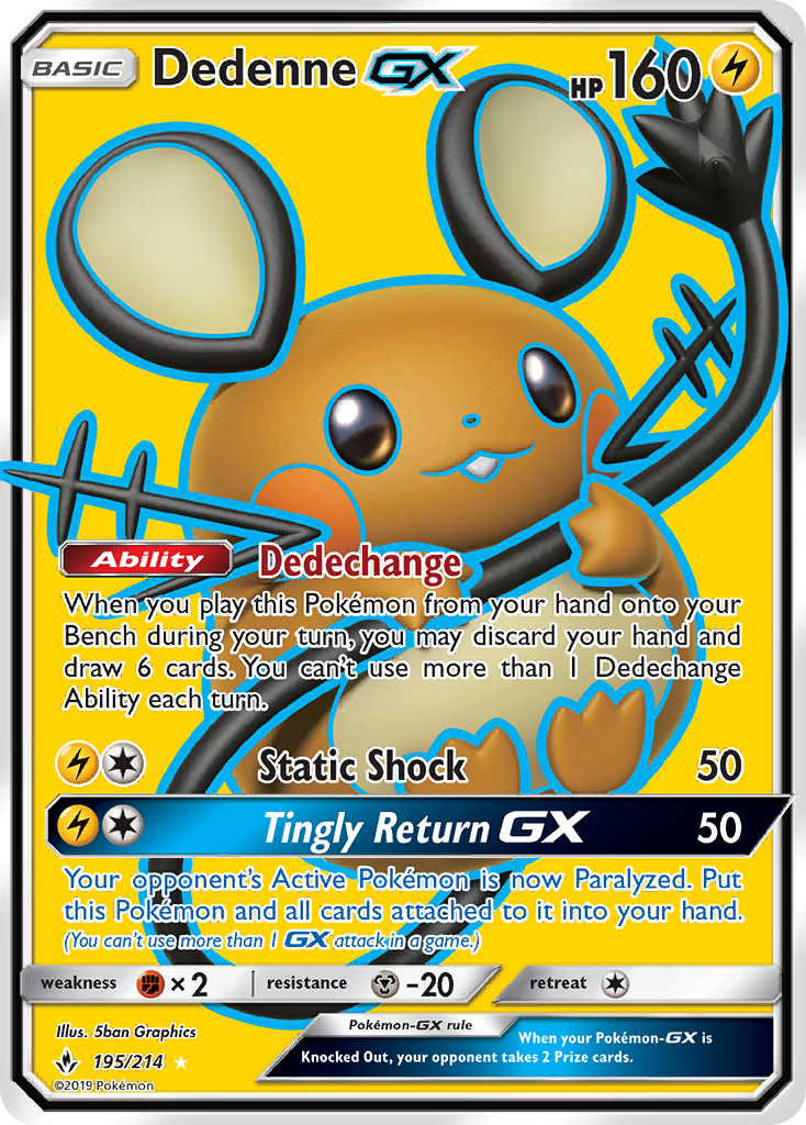 Dedenne GX (195/214) [Sun & Moon: Unbroken Bonds] | Game Haven TX