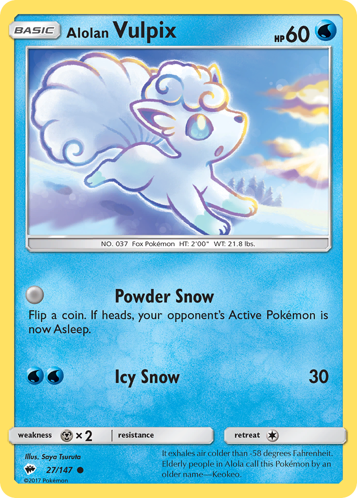 Alolan Vulpix (27/147) [Sun & Moon: Burning Shadows] | Game Haven TX