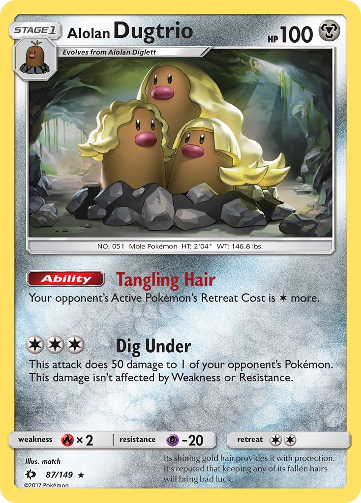 Alolan Dugtrio (87/149) (Cosmos Holo) (Blister Exclusive) [Sun & Moon: Base Set] | Game Haven TX