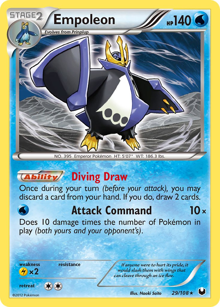 Empoleon (29/108) (Battle Arena Deck Exclusive) (Theme Deck Exclusive) [Black & White: Dark Explorers] | Game Haven TX