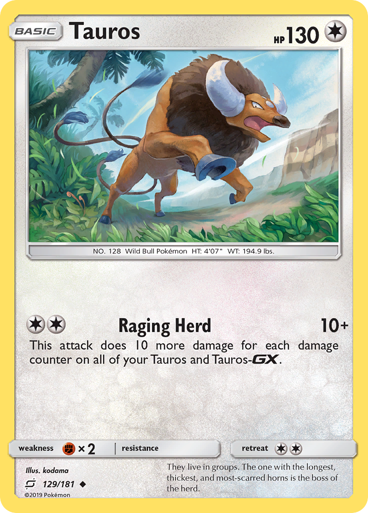 Tauros (129/181) [Sun & Moon: Team Up] | Game Haven TX