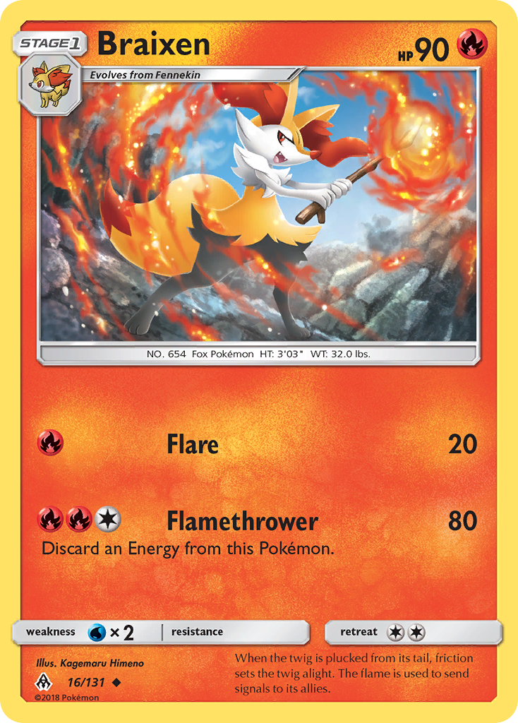 Braixen (16/131) [Sun & Moon: Forbidden Light] | Game Haven TX