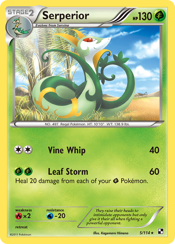 Serperior (5/114) (Green Tornado) (Theme Deck Exclusive) [Black & White: Base Set] | Game Haven TX