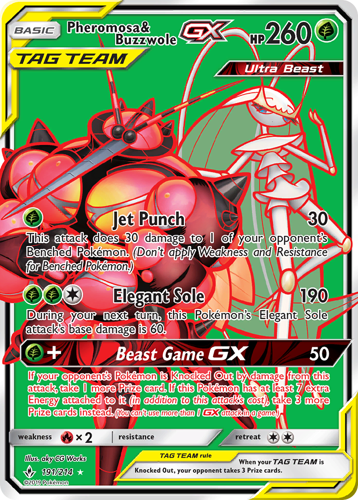Pheromosa & Buzzwole GX (191/214) [Sun & Moon: Unbroken Bonds] | Game Haven TX
