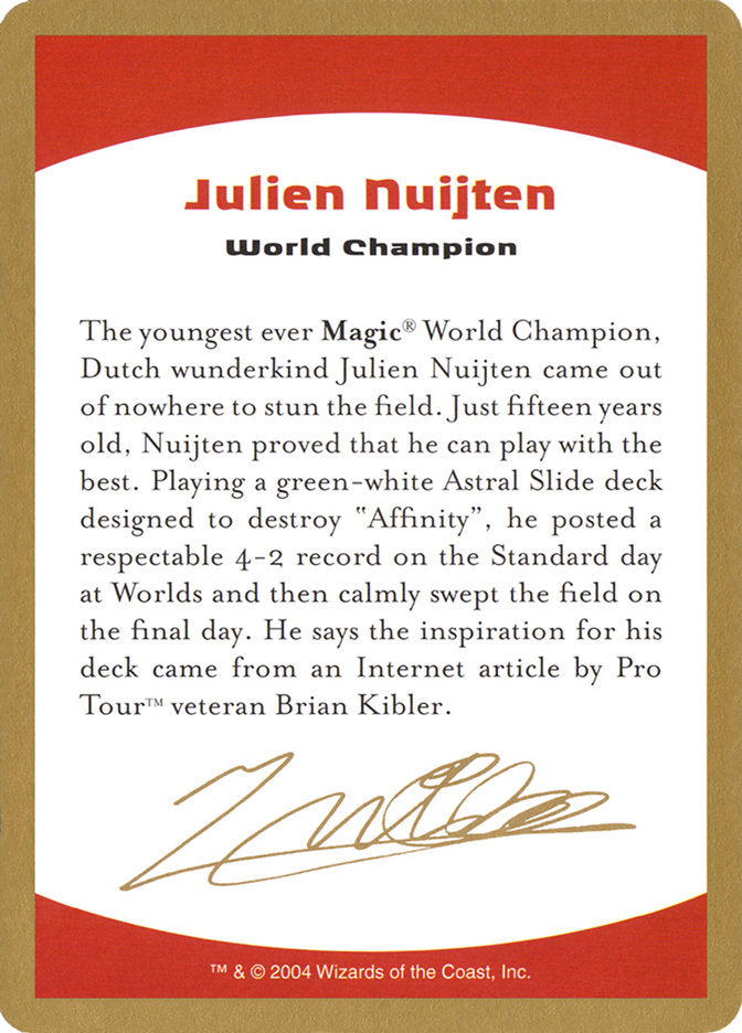 Julien Nuijten Bio [World Championship Decks 2004] | Game Haven TX