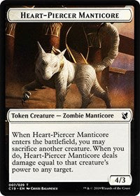 Heart-Piercer Manticore // Dragon Double-sided Token [Commander 2019 Tokens] | Game Haven TX