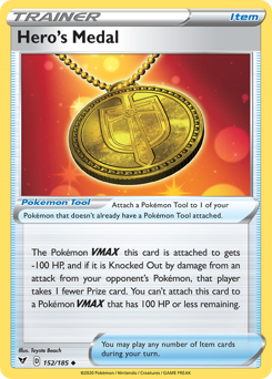 Hero's Medal (152/185) [Sword & Shield: Vivid Voltage] | Game Haven TX
