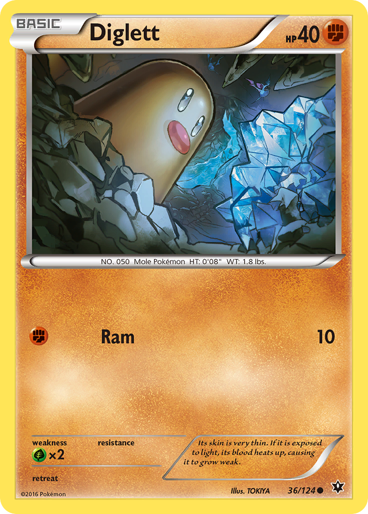 Diglett (36/124) [XY: Fates Collide] | Game Haven TX