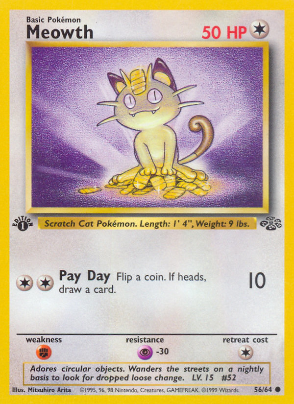 Meowth (56/64) [Jungle 1st Edition] | Game Haven TX