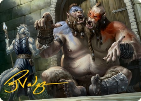 Ettin Art Card (Gold-Stamped Signature) [Dungeons & Dragons: Adventures in the Forgotten Realms Art Series] | Game Haven TX