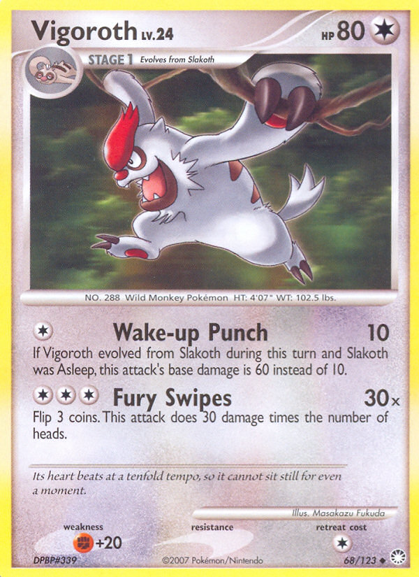 Vigoroth (68/123) [Diamond & Pearl: Mysterious Treasures] | Game Haven TX