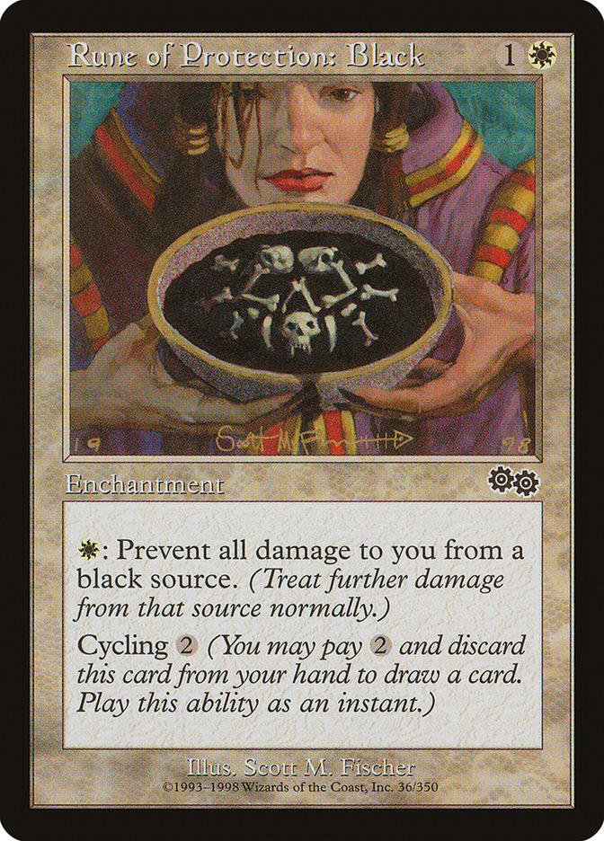 Rune of Protection: Black [Urza's Saga] | Game Haven TX