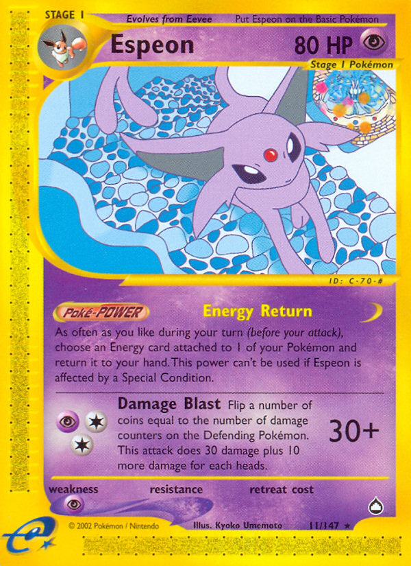 Espeon (11/147) [Aquapolis] | Game Haven TX