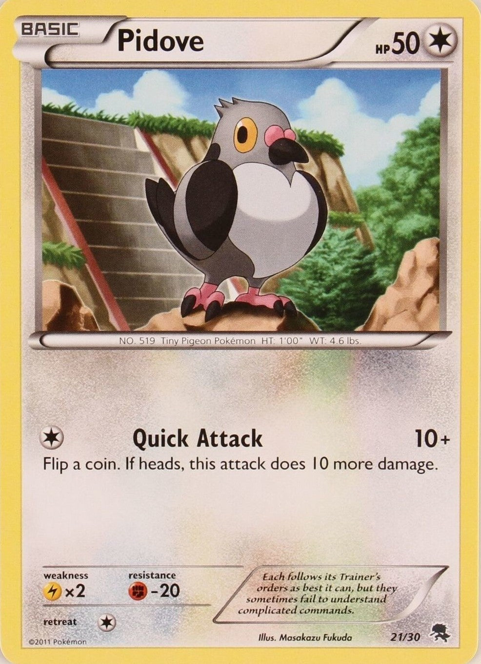 Pidove (21/30) [Black & White: Trainer Kit - Zoroark] | Game Haven TX