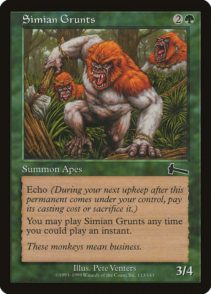 Simian Grunts [Urza's Legacy] | Game Haven TX