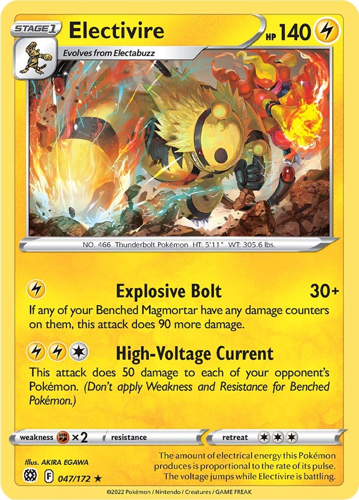 Electivire (047/172) [Sword & Shield: Brilliant Stars] | Game Haven TX