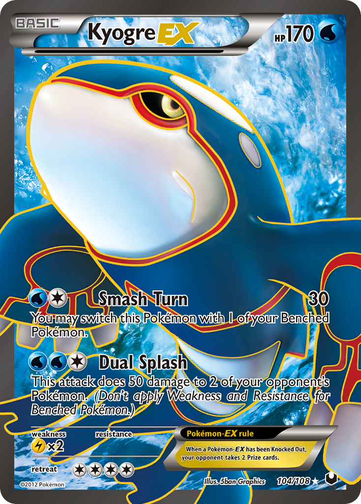 Kyogre EX (104/108) [Black & White: Dark Explorers] | Game Haven TX