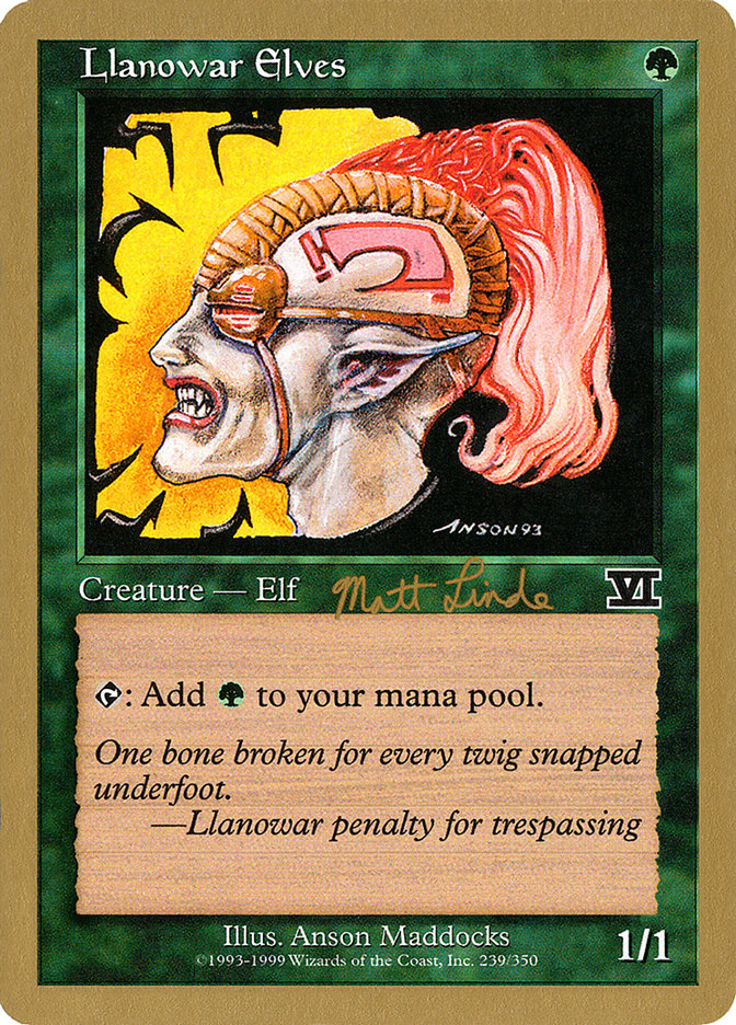 Llanowar Elves (Matt Linde) [World Championship Decks 1999] | Game Haven TX
